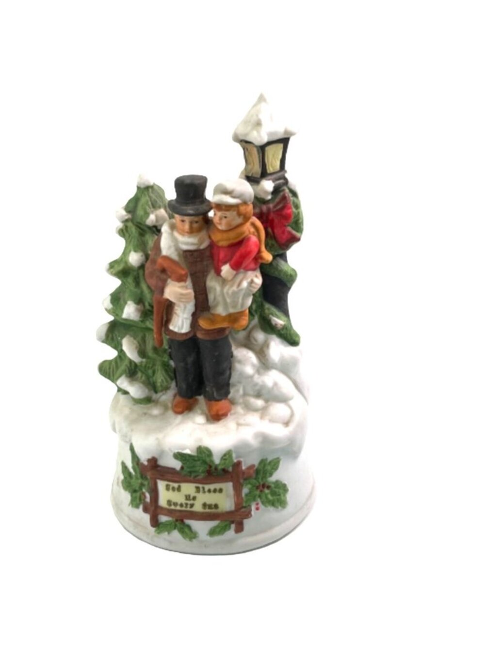 Vintage Christmas Music Box A Christmas Carol Seymour Mann Gold Label Lights Up